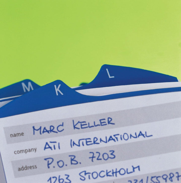 Durable Rollkartei Telindex Flip Vegas, mit 500 Karteikarten für Adressen, Register A-Z, silber, 241