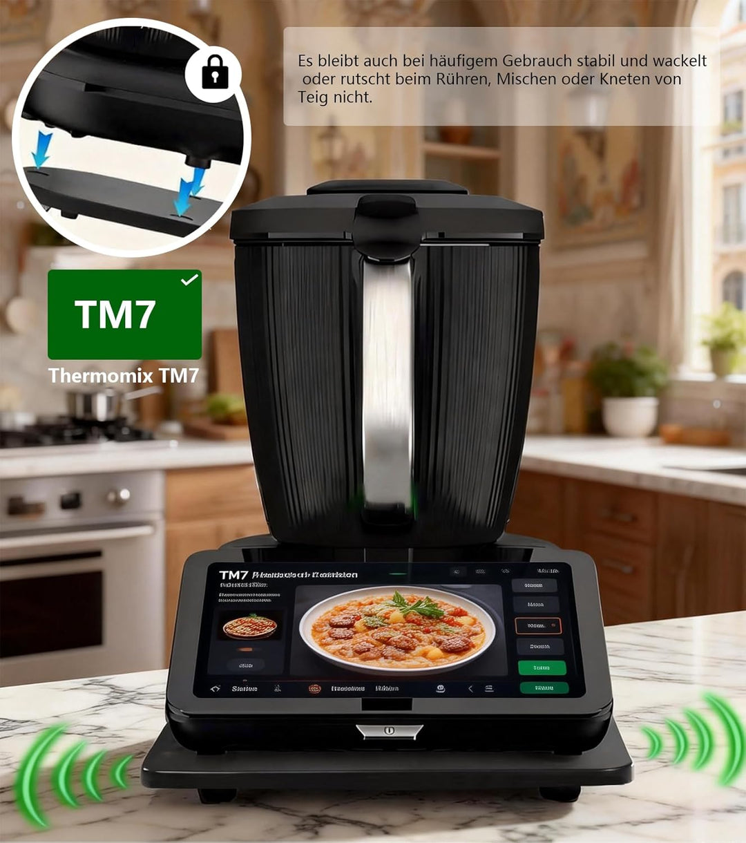 Gleitbrett für thermomix tm7 zubehör,Mit Rädern und Gummifüssen,Sanfte Bewegung Robust und langlebig
