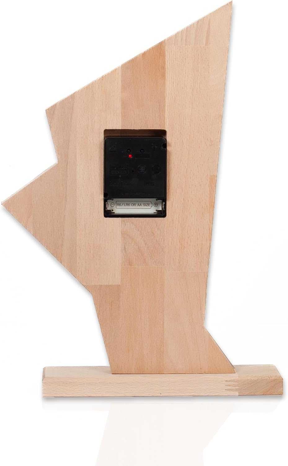 Kreative Feder Designer-Standuhr „Brown Square“ aus Massivholz – Tischuhr in modernem Metallic-Look