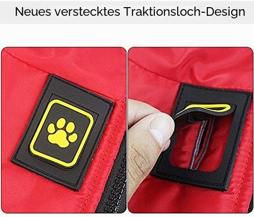 Idepet Wasserdichter Hundemantel Winter Warme Jacke, Winddichte Haustierkleidung Hundejacke Outfit f
