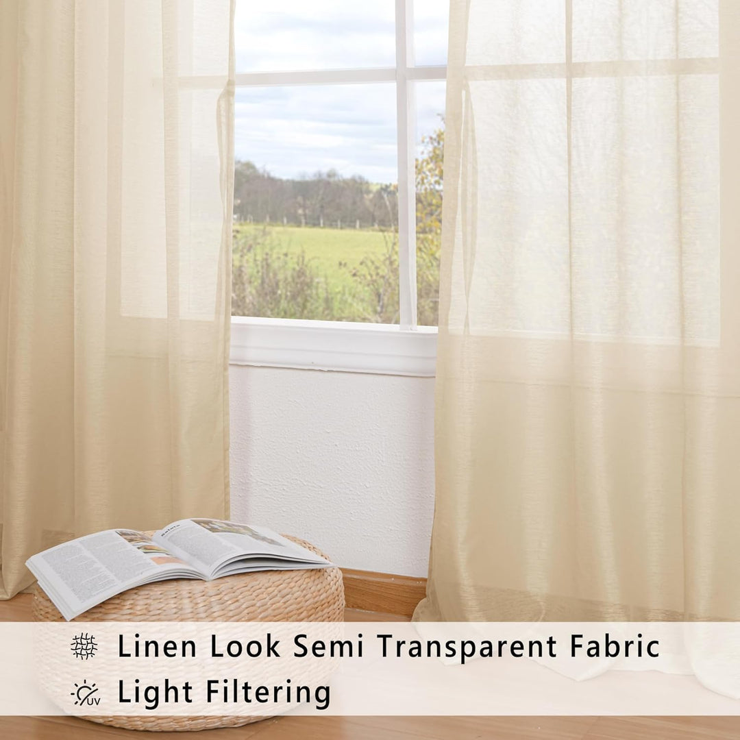 Hiasan 2er Set Sheer Voile gardinen vorhänge gardine Wohnzimmer mit ösen Curtains scheibengardinen V