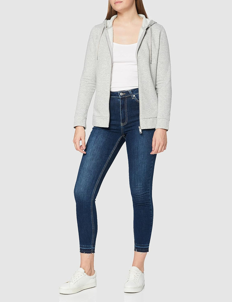 NA-KD Damen Skinny High Waist Open Hem Jeans, dunkelblau, 32 EU