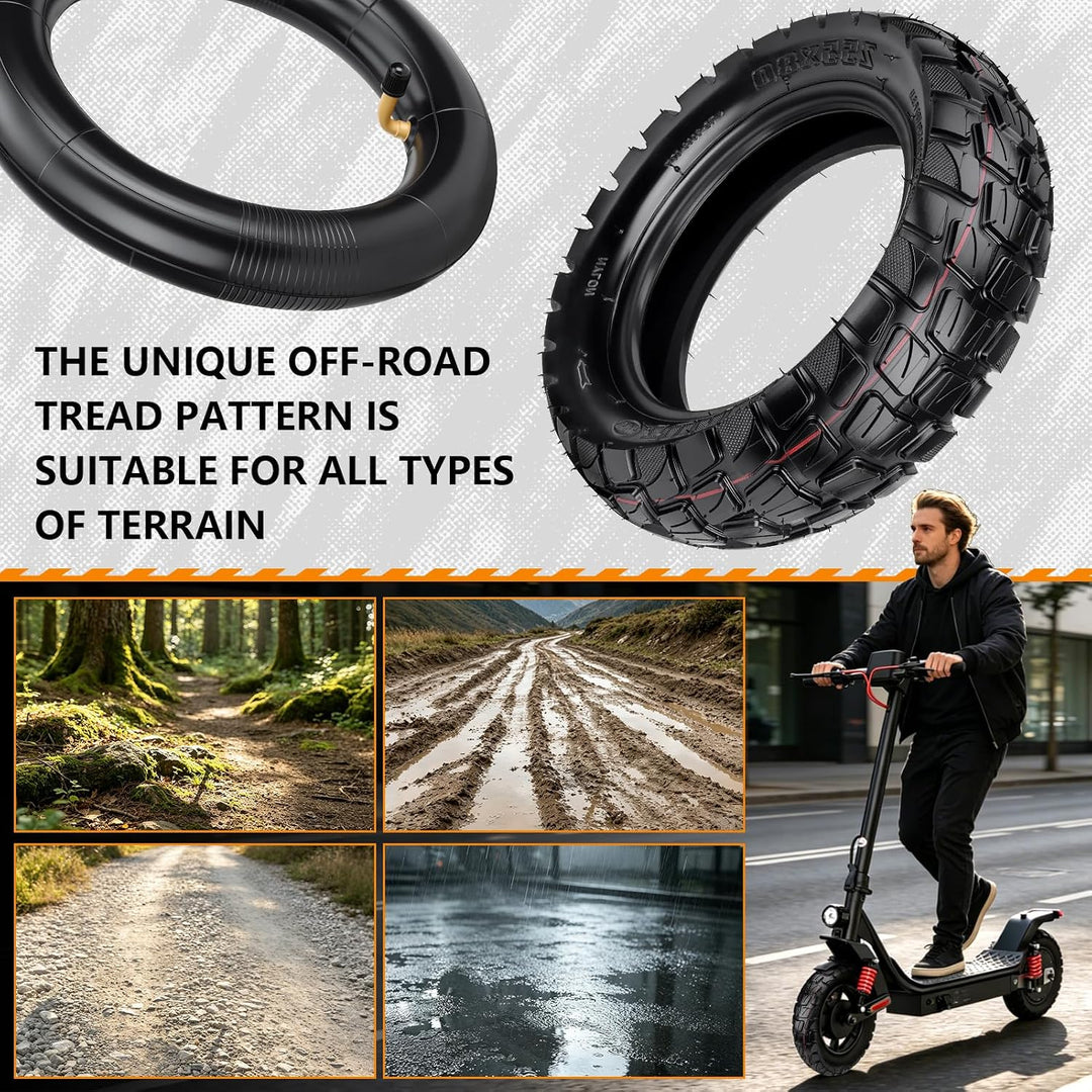 Xastro 2 PCS 255x80 Aussenreifen Reifen 2 PCS 10x2.5 Schlauch 80/65-6 E Scooter Reifen 255x80 Offroa