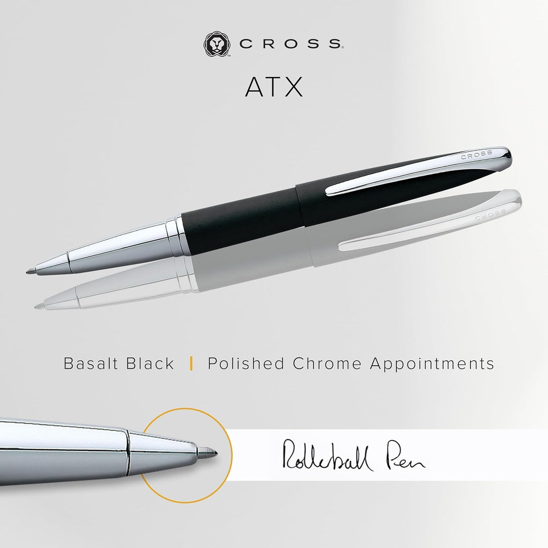 Cross ATX Rollerball (Schreibfarbe schwarz, Strichstärke M, inkl. Geschenkbox) basalt-schwarz, 1 Stü