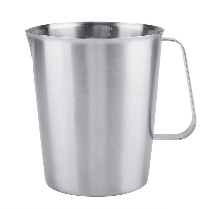 Edelstahl Messbecher, 2000ml Messkanne aus Edelstahl mit Griff, Milchkanne Edelstahl mit Skalen