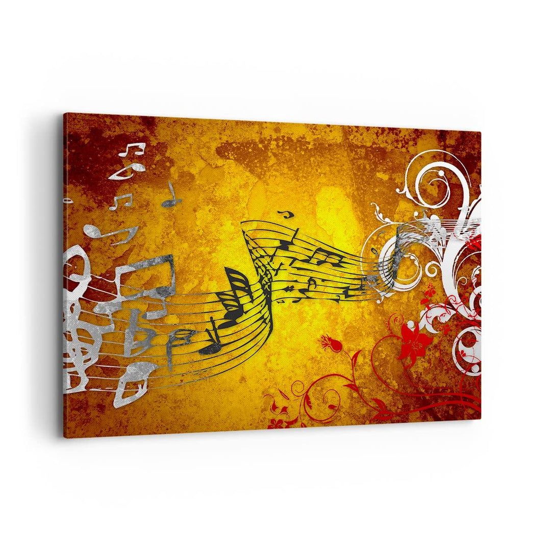 Bilder auf Leinwand 100x70cm Leinwandbild Musik Konzert Spass Blume Gross Wanddeko Bild Schlafzimmer
