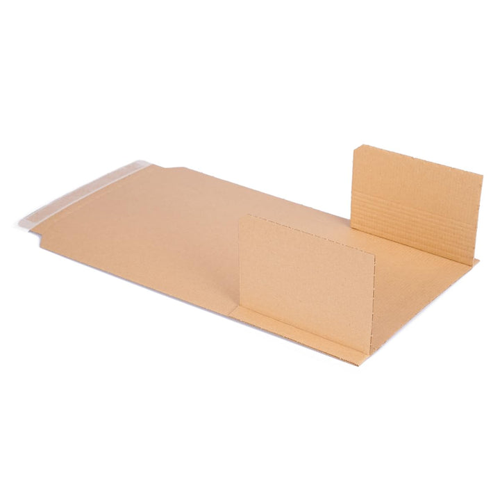400 Buchverpackungen selbstklebend in Braun 217 x 155 x 10-50 mm braun Kartonagen BV-1 Wickelverpack