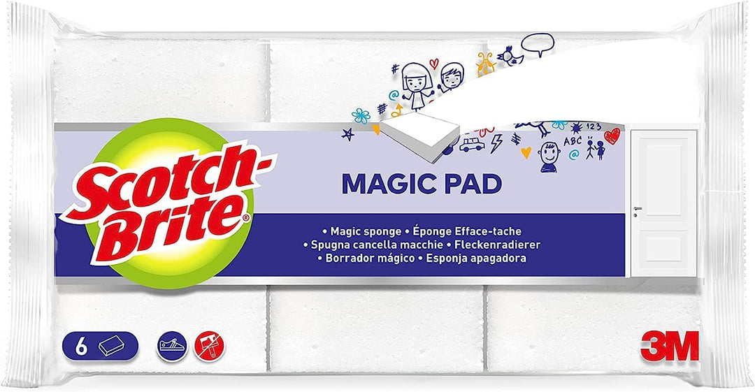 Scotch-Brite Magic Schmutzradierer, 6 Stück, Radierschwamm für saubere Oberflächen, Entfernt mühelos