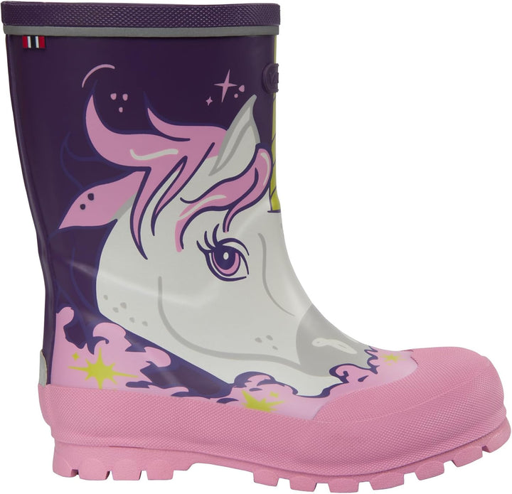 Viking Jolly Print Gummistiefel Unisex Kinder 24 EU Weit Purple Multi, 24 EU Weit Purple Multi