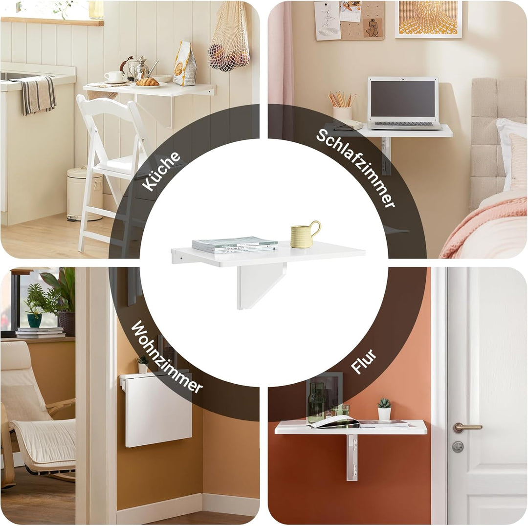 SoBuy FWT03-W Wandklapptisch Küchentisch Kindermöbel Laptoptisch Esstisch Schreibtisch weiss