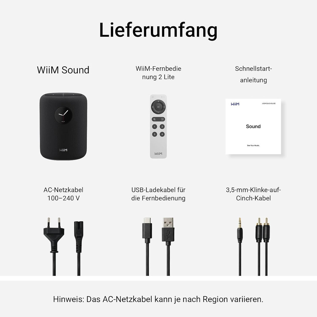 WiiM Sound Smart Speaker mit 1,8″ Touch-Display, Hi-Res 24 Bit/192 kHz, AI RoomFit™ Raumkorrektur, 1