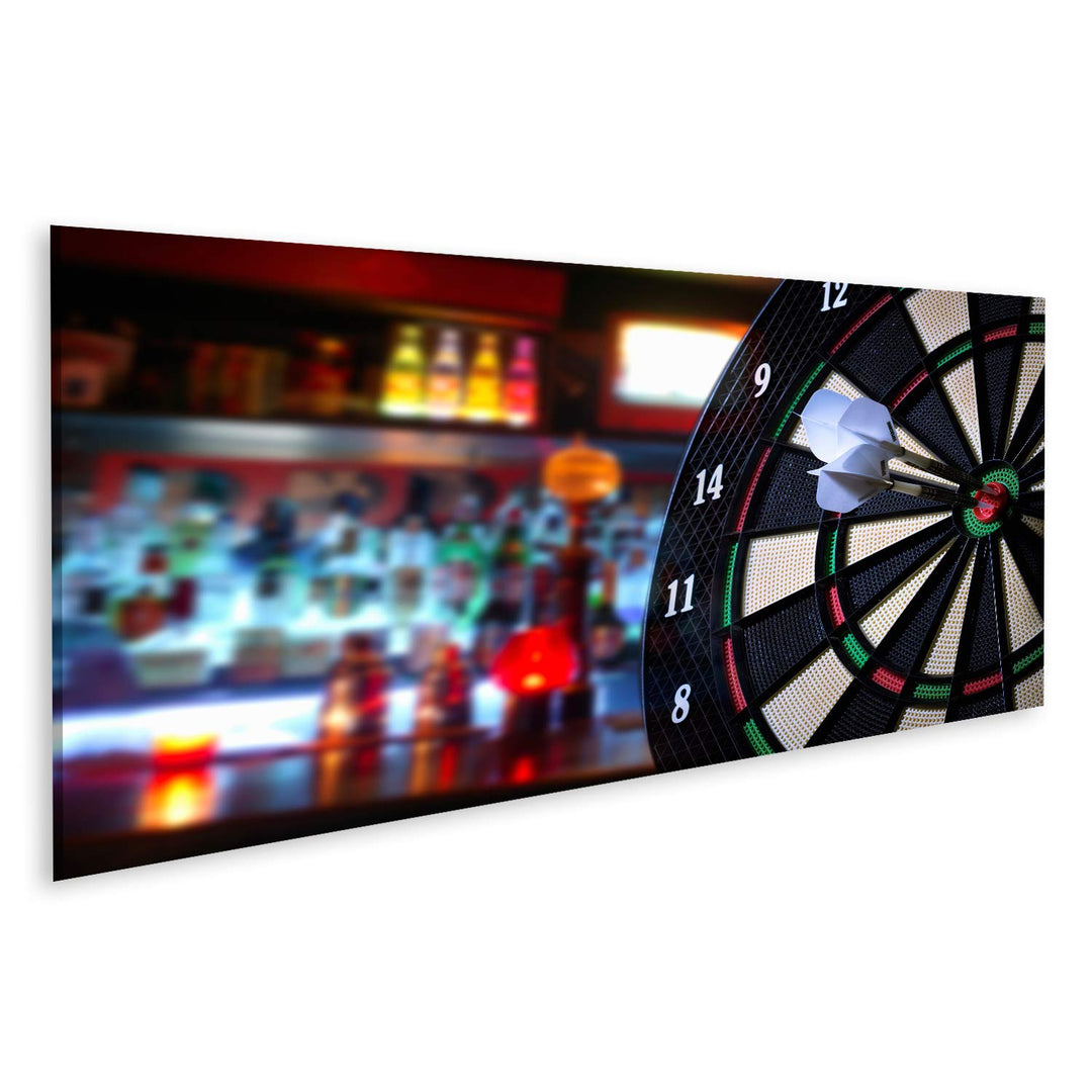 Bild Bilder auf Leinwand Darts Wandbild Poster Leinwandbild RSK 120x40cm - Panorama, 120x40cm - Pano