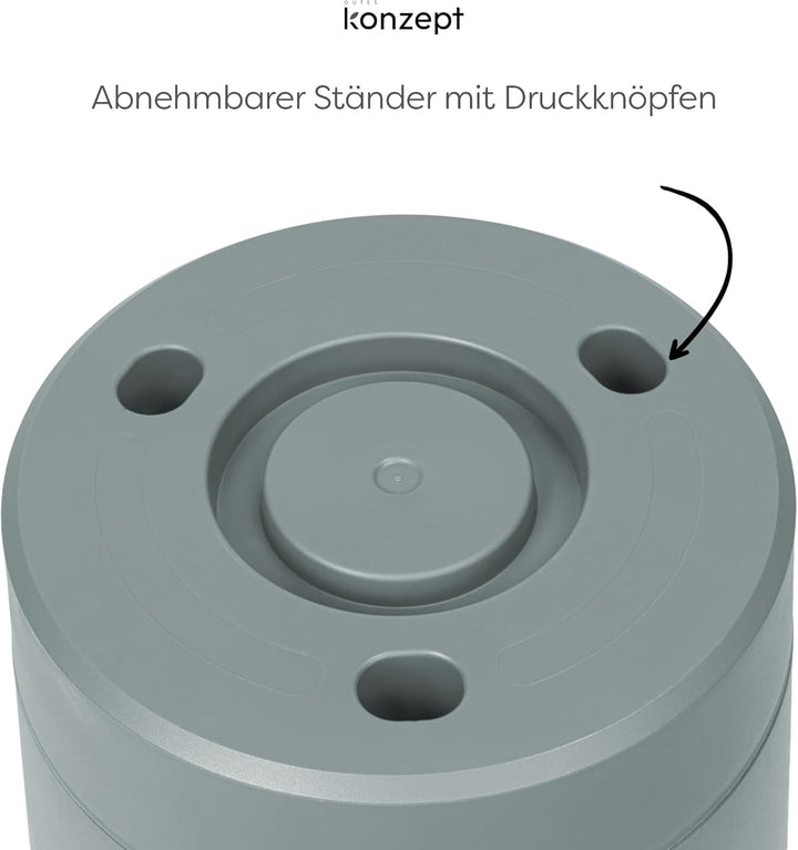 KONZEPT Blumentopf mit Untersetzer 38 cm - grosser Übertopf aus Kunststoff für Zimmerpflanzen, moder