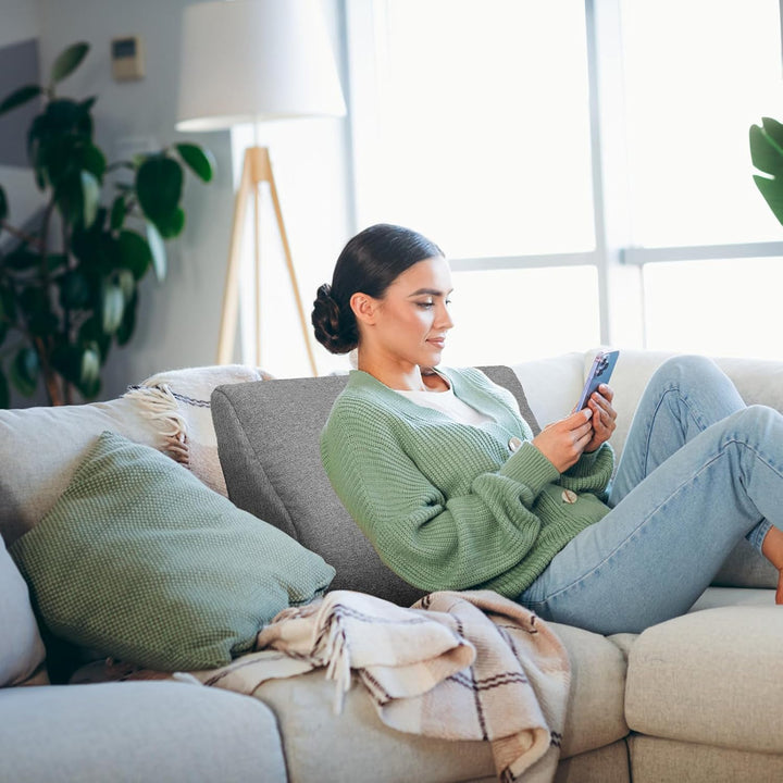 GOFORIT Ergonomisches Rückenkissen für Sofa & Sessel - Zweilagiges Memory-Schaum Lendenkissen mit fe