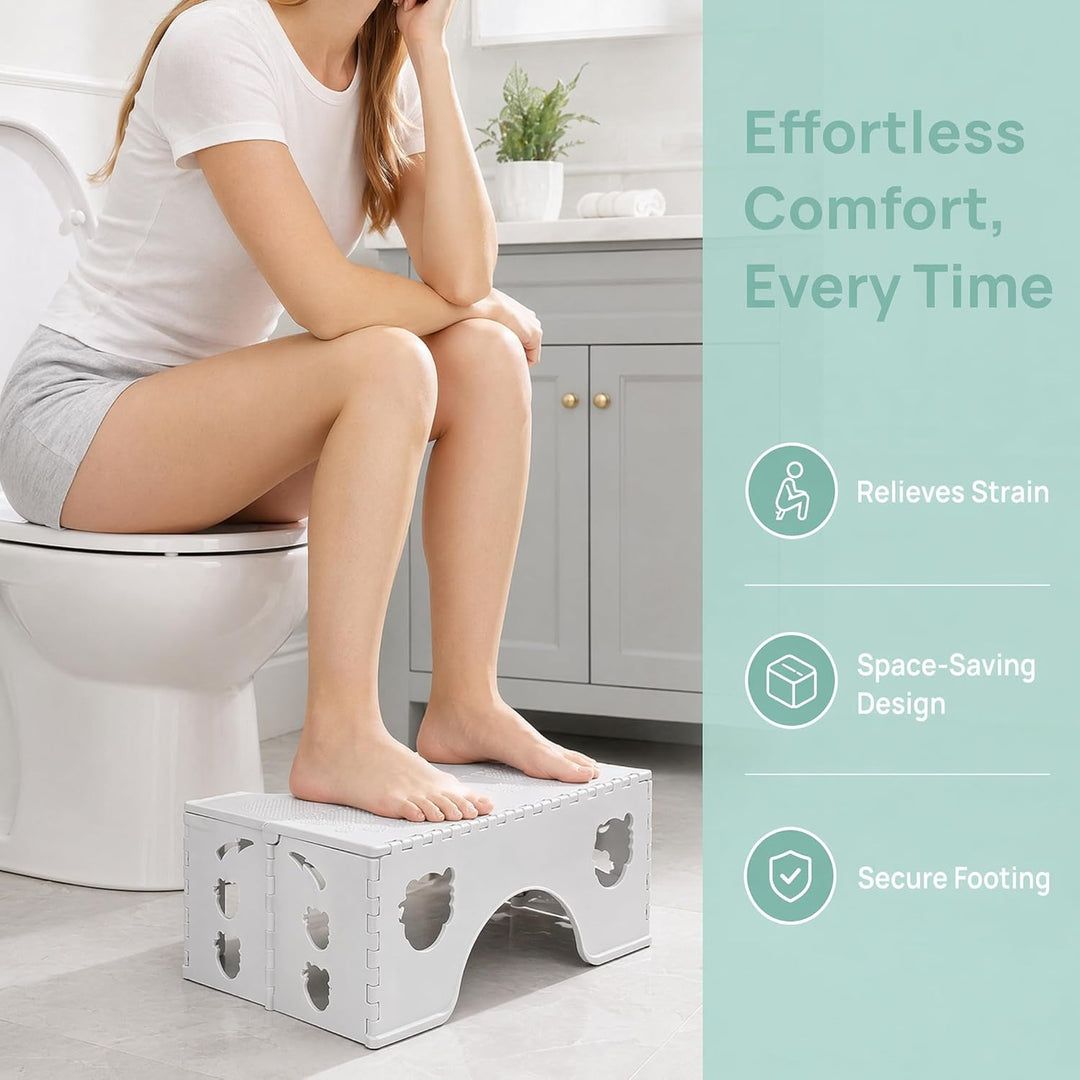 Toilettenhocker Klappbar WC Hocker für Erwachsene Kackhocker | Faltbarer Tritthocker Badezimmerhocke