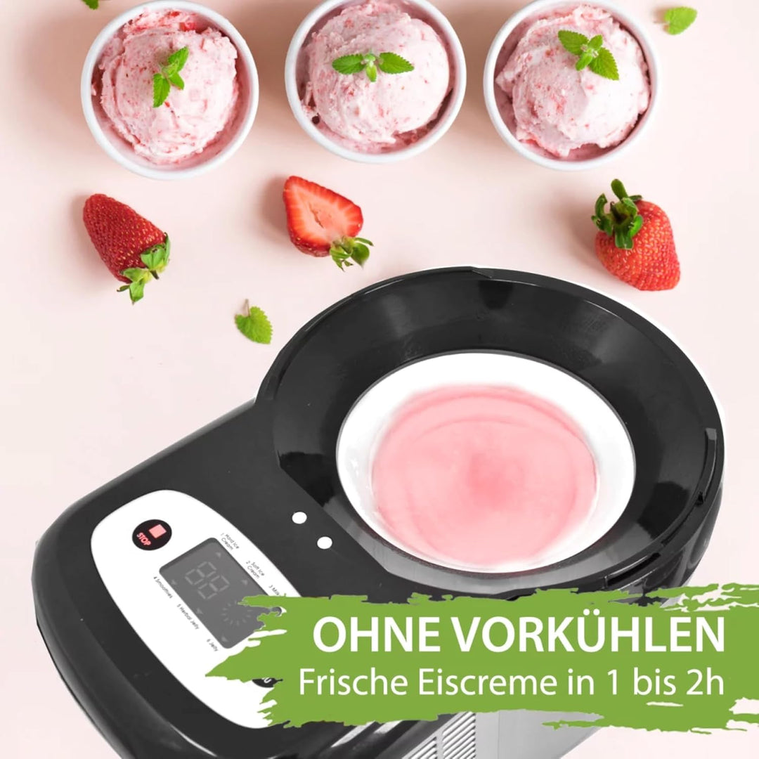 Syntrox Eismaschine Jalis Frozen Yogurt & Milchshake, Softeis selber machen, Kalte Köstlichkeiten zu