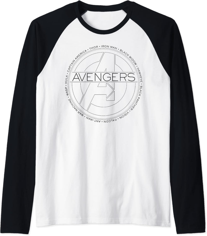Marvel Avengers Circle Text Name Logo Raglan
