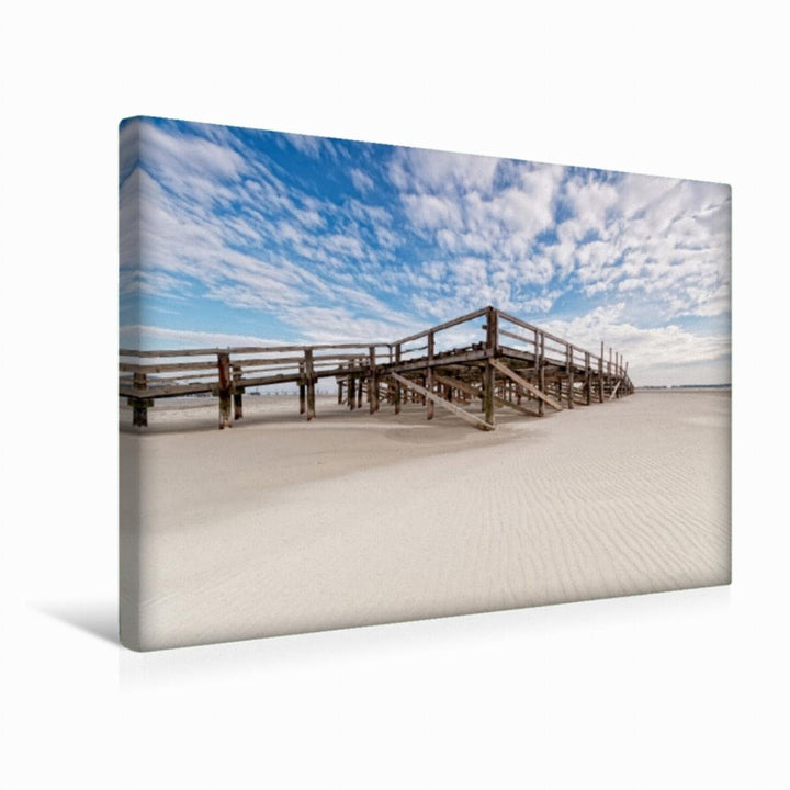 Premium Textil-Leinwand 45 x 30 cm Quer-Format St. Peter-Ording | Wandbild, HD-Bild auf Keilrahmen,