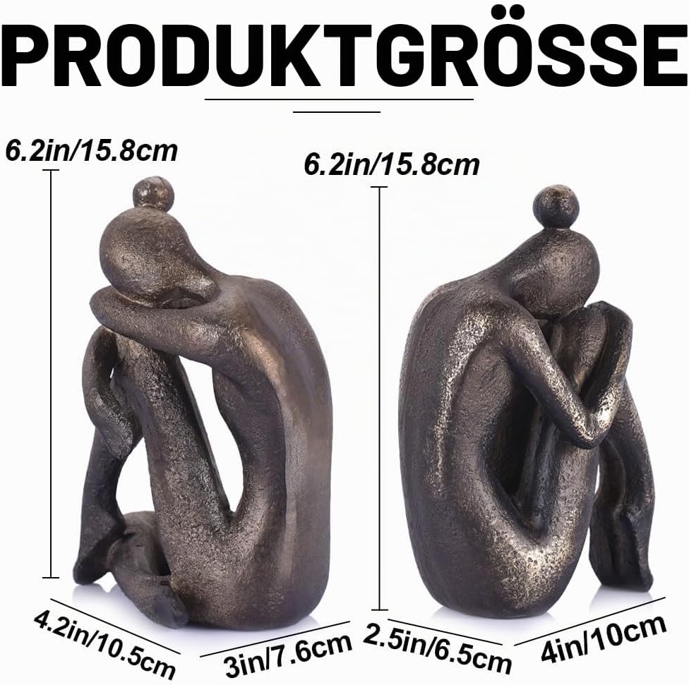 Buchstützen, einzigartig, dekorativ, Denkermädchen, modern, robust, rutschfest, Kunstharz, Buchstopp