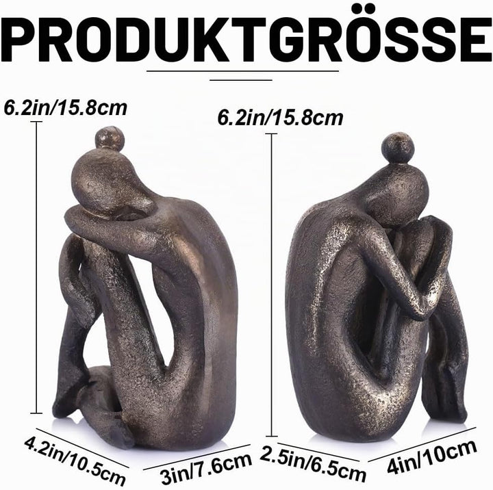 Buchstützen, einzigartig, dekorativ, Denkermädchen, modern, robust, rutschfest, Kunstharz, Buchstopp