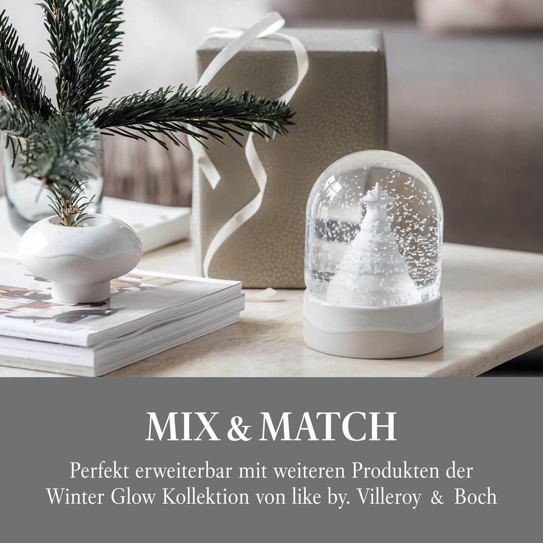 like. by Villeroy & Boch – Winter Glow Schneekugel, Weihnachtsdeko aus Premium Porzellan