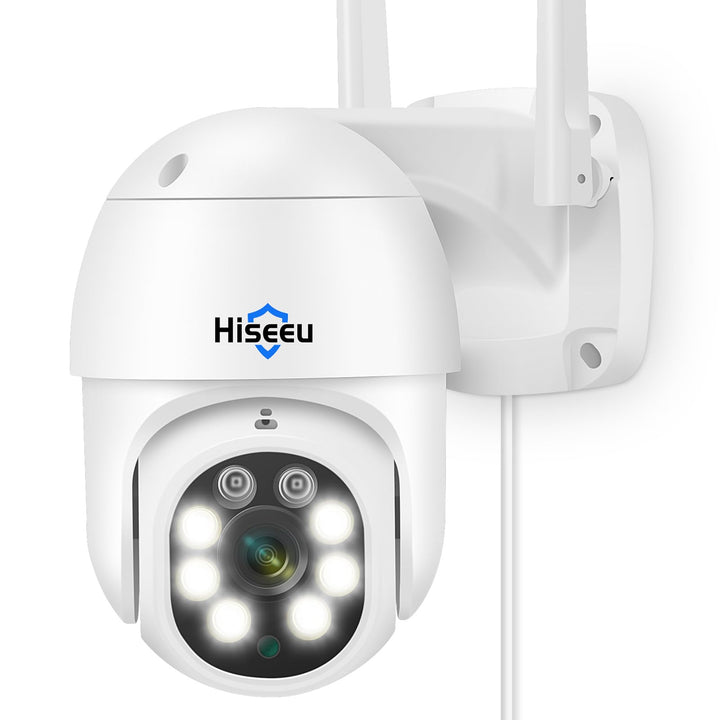 Hiseeu 5 MP Überwachungskamera Aussen-WLAN mit automatischer Verfolgung, 350°/90° schwenkbar, Farbna