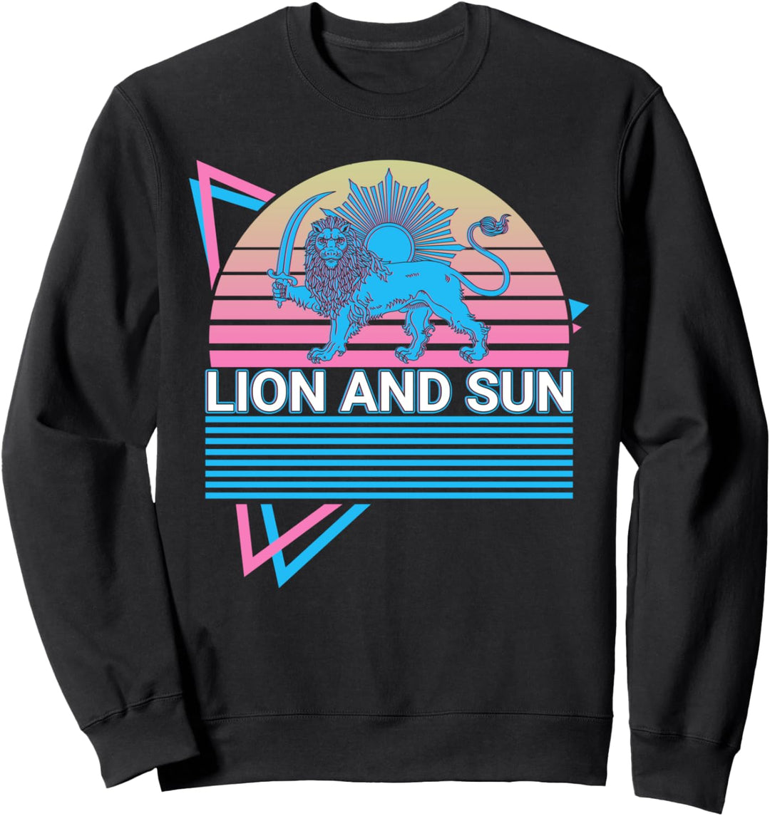 Löwe und Sonne Perser Flagge Retro Sweatshirt