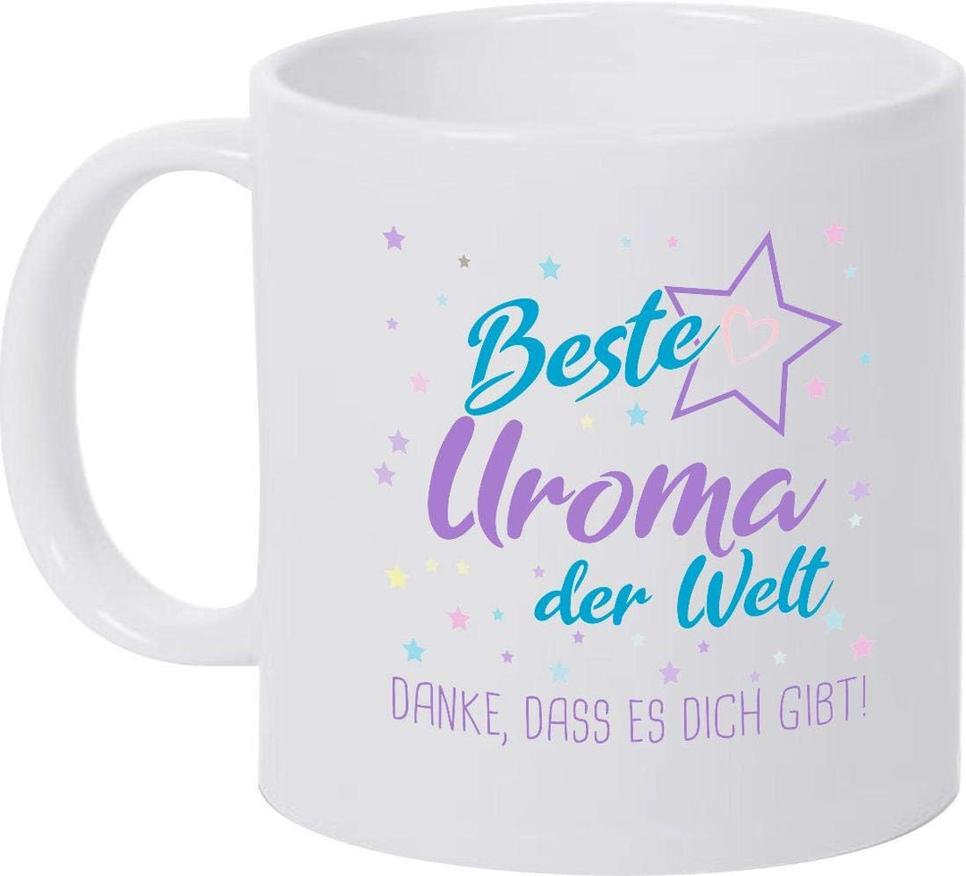 ShirtInStyle, Tassenset Beste Uroma, Bester Uropa der Welt, Danke das es Dich gibt! Farbe weiss Tass