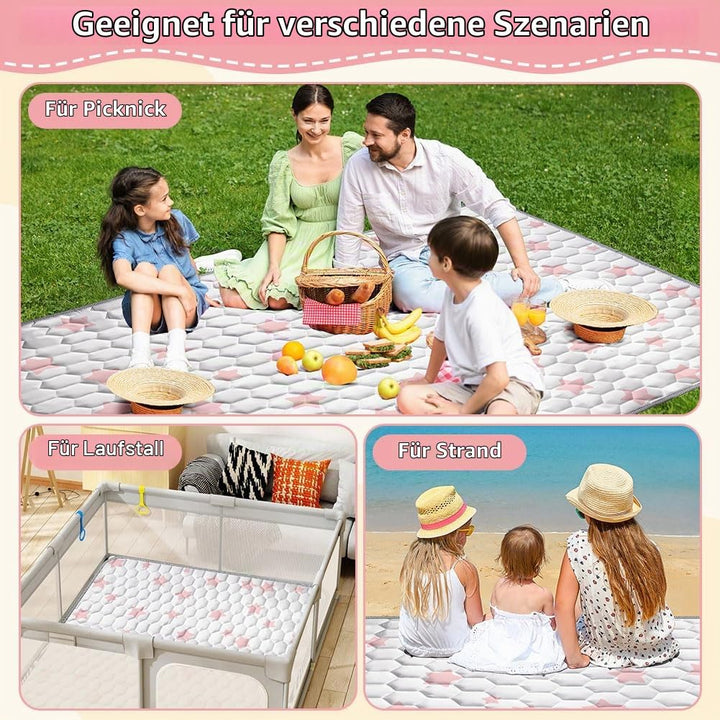 Baby Spielmatte, 150 * 200cm Baby Krabbelmatte, Baby Faltbare Spielmatte, Krabbeldecke für Baby, Kle