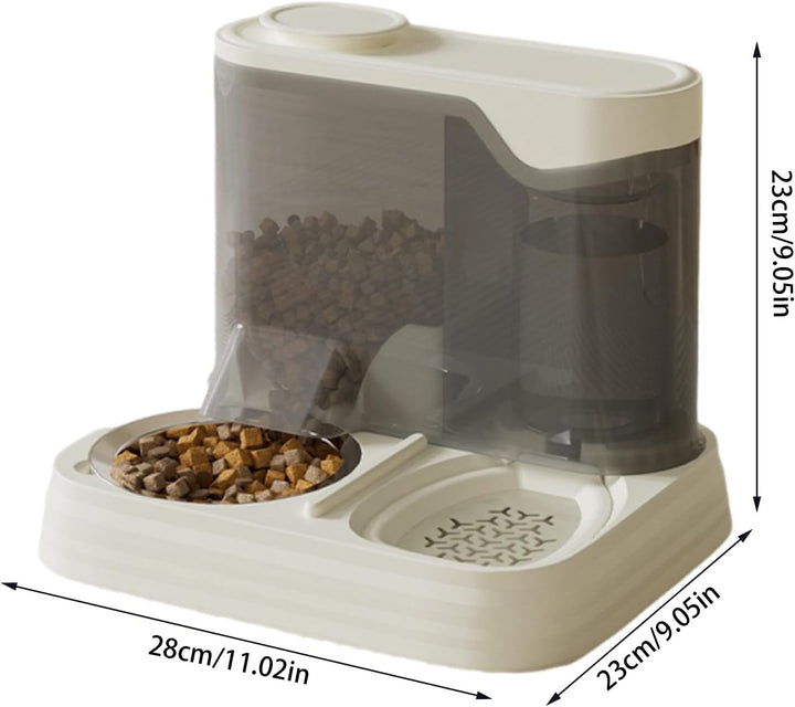 Automatischer Katzenfutterautomat, Haustierfutter- Und Wasserspender, 2-in-1 Nass- Und Trockenfutter
