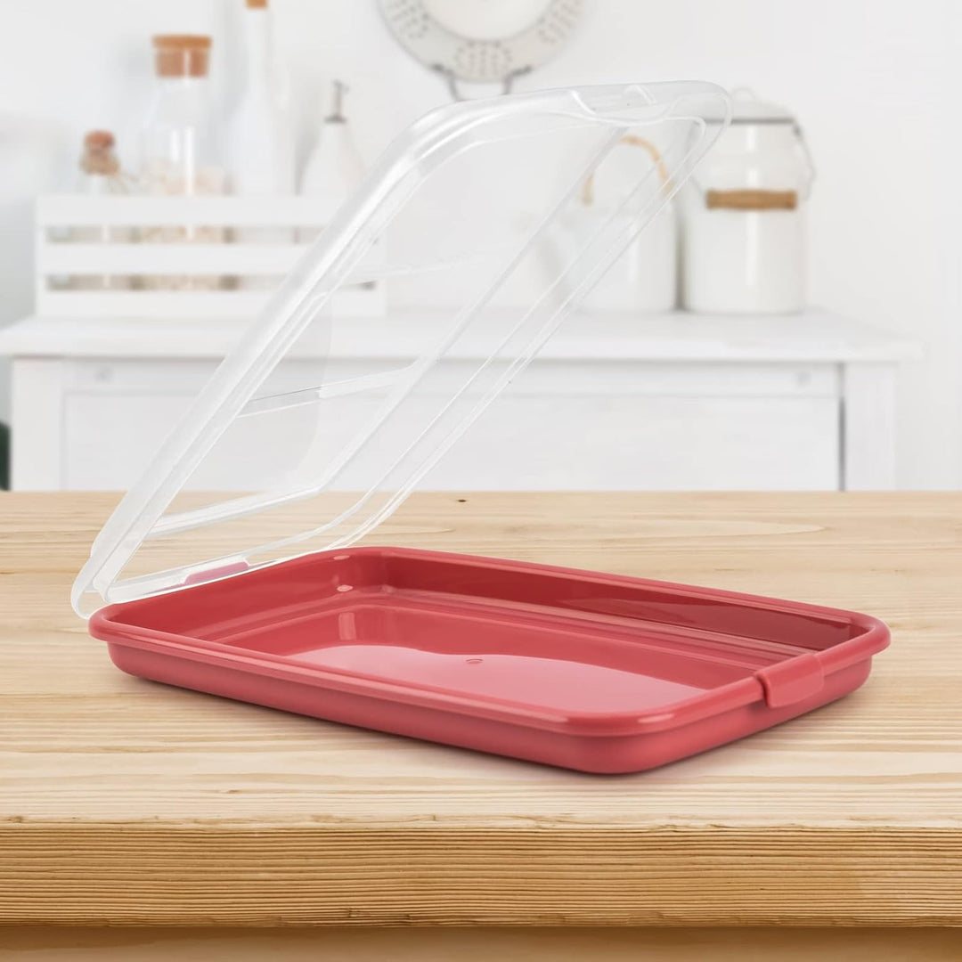 PracticDomus Hochwertige Aufschnitt-Boxen, Frischhaltedose für Aufschnitt Deli System. Optimale Aufb