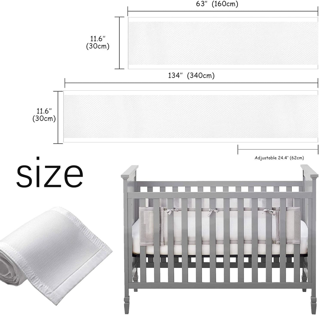Bettumrandung Babybett,Baby Nestchen Bettumrandung,Kopfumrandung Babybett,Atmungsaktive Krippenumran