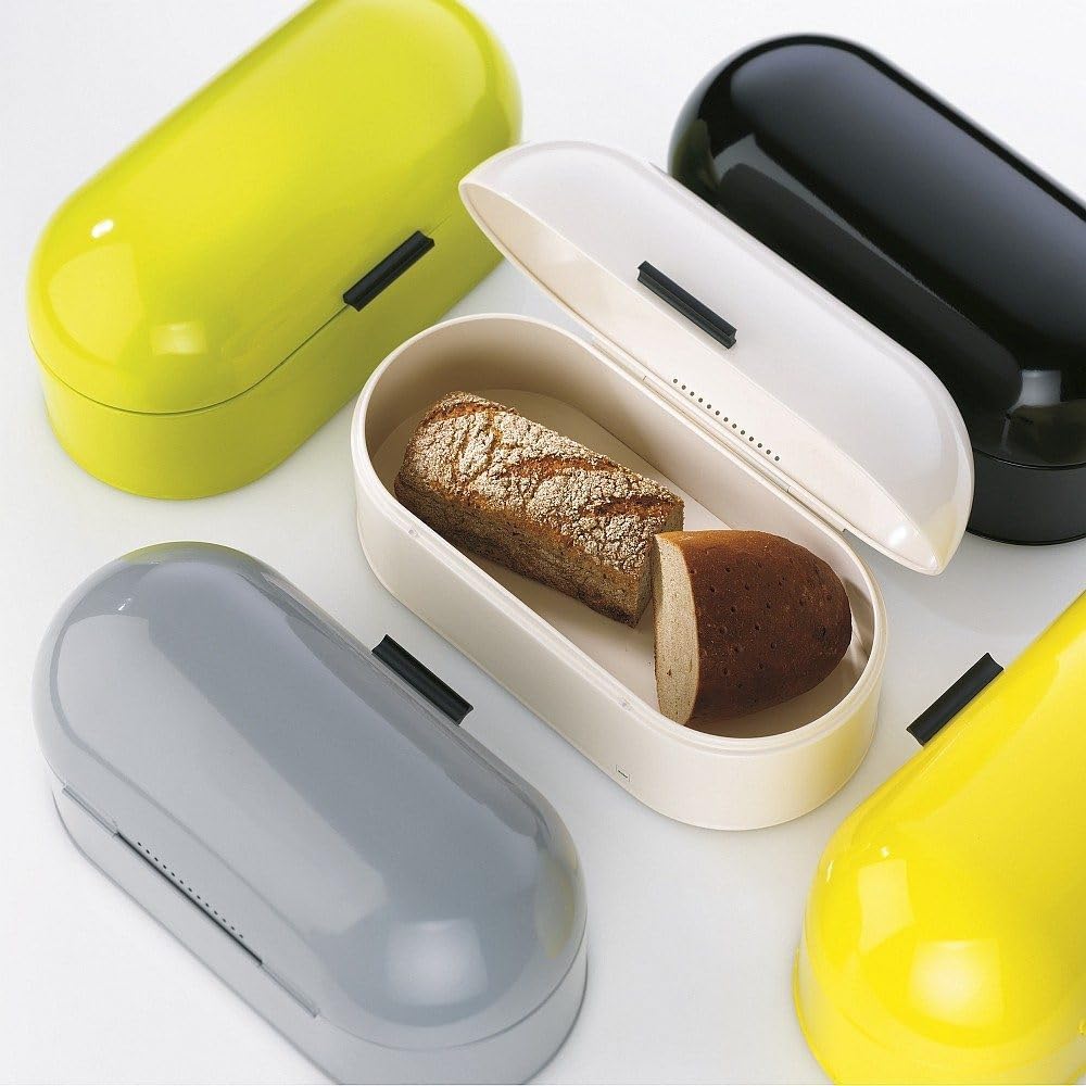 Kela 311167 Brotkasten, Glänzendes Metall, 44 x 21,5, Höhe: 22 cm, Frisco, hellgrau, Hellgrau