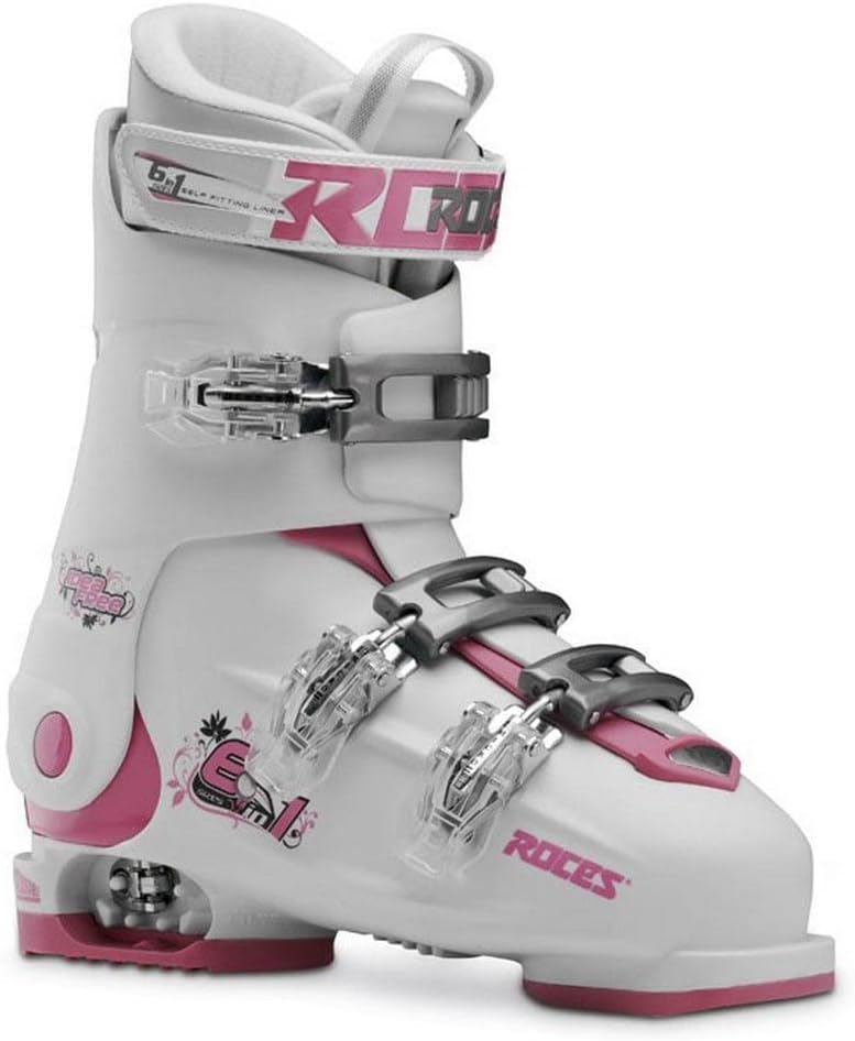 Roces Kinder Idea Free 22.5-25.5 Kinderskischuh-Verstellbar, Deep Pink-White white-deeppink, white-d