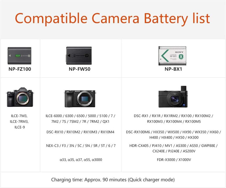 ISDT NP-FZ100 NP-FW50 NP-BX1 Kamera Akku Dual Ladegerät für Sony DSC-RX100,DSC-RX100 II, DSC-RX100M