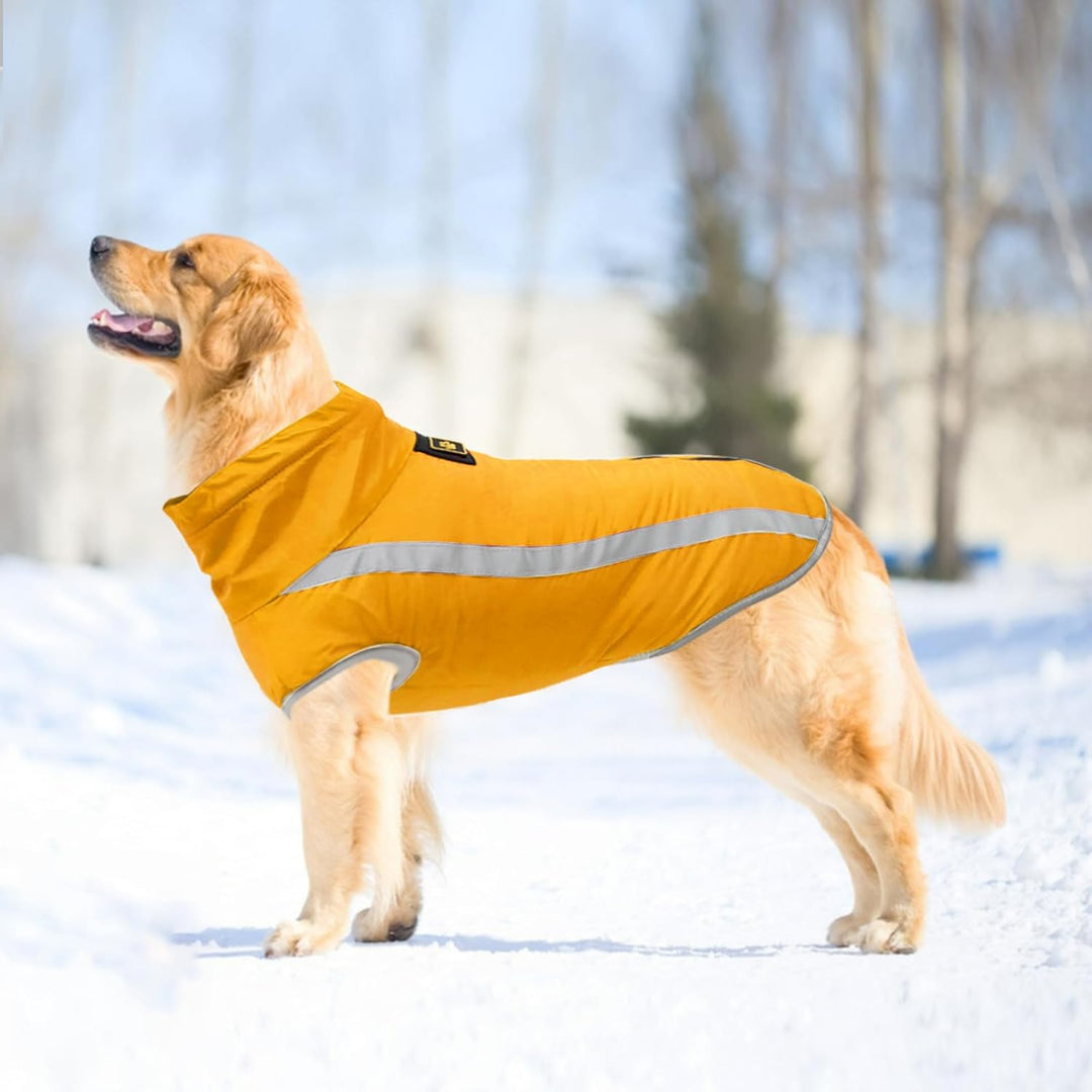 Hundejacke Wasserdichter Hundemantel Reflektierende Wintermantel mit Fleecefutter Winddichtes Winter