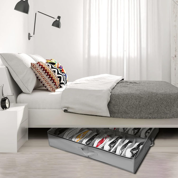 Unterbett-Kommode für Schuhe Aufbewahrung 2 Stück, Schuh Aufbewahrungssysteme mit 32 Fächern, Unterb