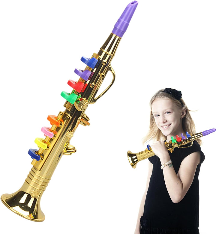 Saxophon für Kinder, Musical Sound Toy, mit 8 farbigen Notenschlüsseln, geeignet für Teach Basic Son