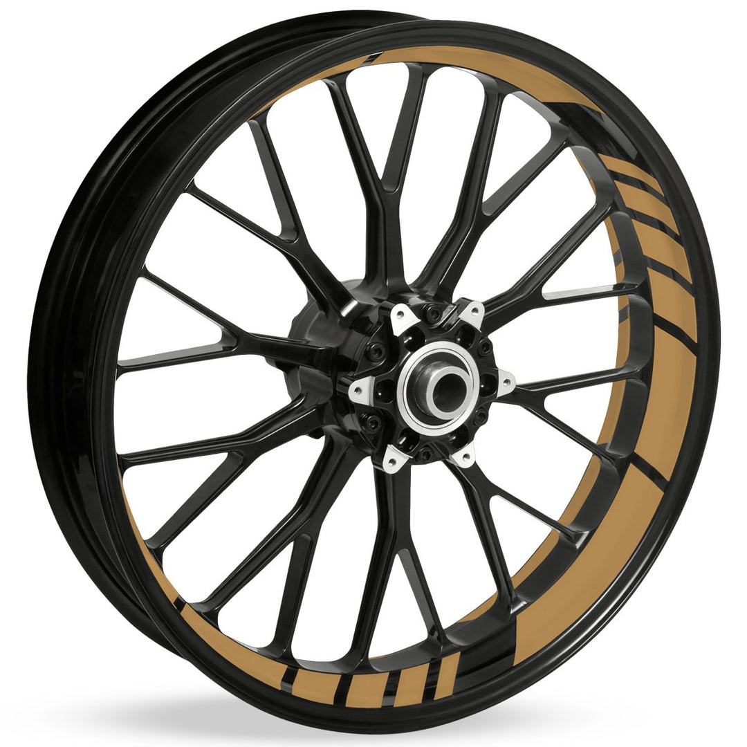 Felgenbettaufkleber im GP Design - Komplettset für 16" bis 19" - Farbe & Breite wählbar gold matt 3,