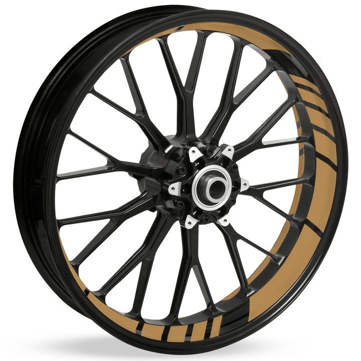 Felgenbettaufkleber im GP Design - Komplettset für 16" bis 19" - Farbe & Breite wählbar gold matt 3,