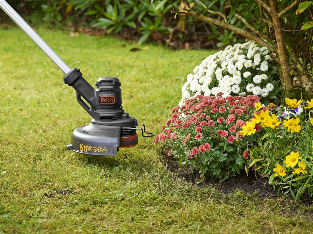 Black + Decker Elektro-Rasentrimmer-/kantenschneider (450W, 25 cm Schnittbreite, E-Drive, manuelle F