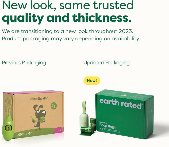 Earth Rated Halter für Hundekotbeutel mit Hundekotbeuteln, neues aussehen, haltbar und garantiert au