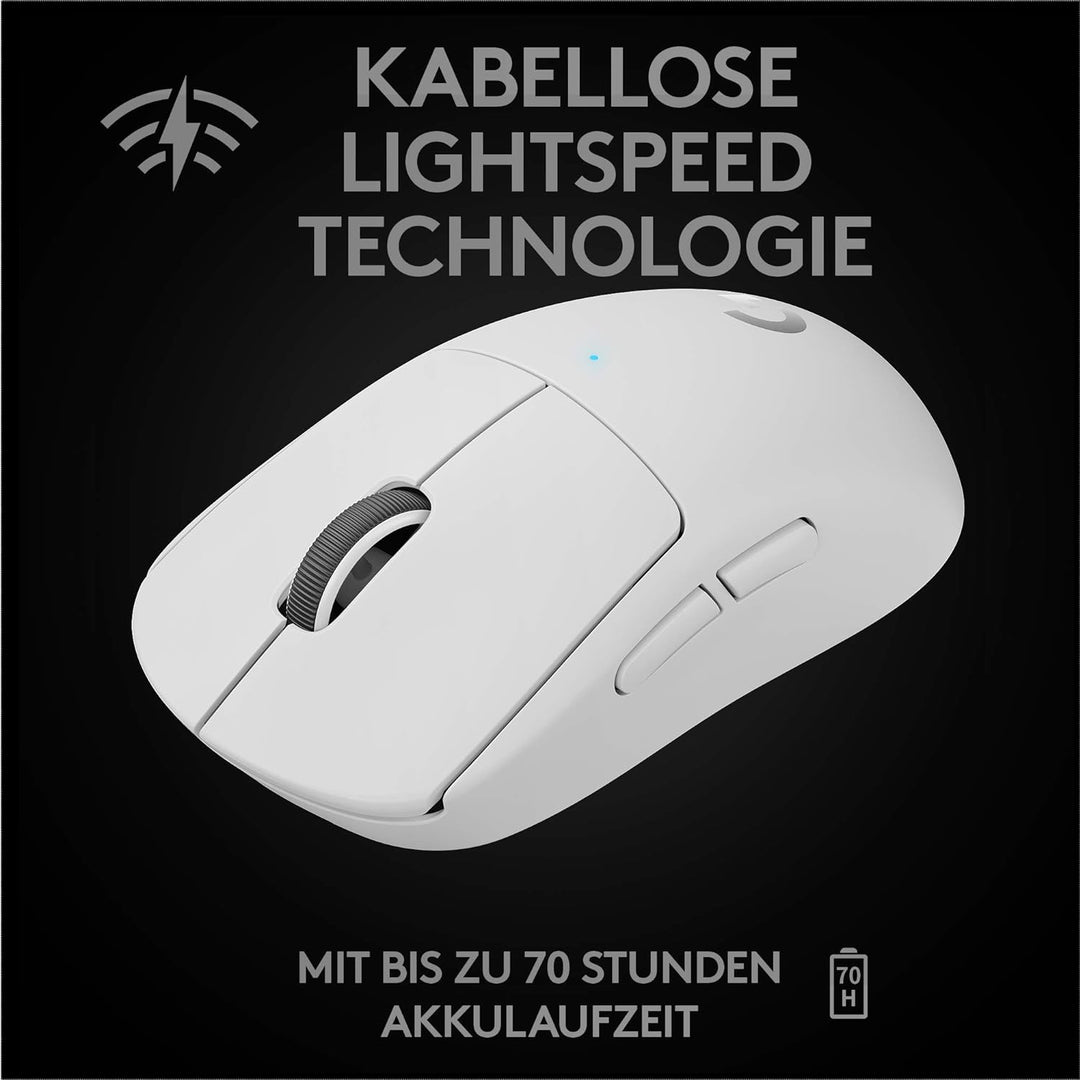 Logitech G PRO X SUPERLIGHT kabellose Gaming-Maus mit HERO 25K Sensor, Ultra-leicht mit 63g, 5 progr