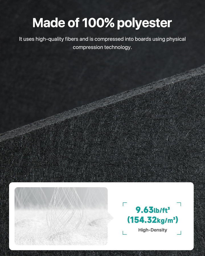 Akustikplatten Selbstklebend 12 Stück Schalldämmung Schallschutz Wand Hohe Dichte Polyester Akustikp