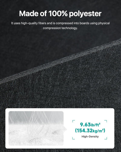Akustikplatten Selbstklebend 12 Stück Schalldämmung Schallschutz Wand Hohe Dichte Polyester Akustikp