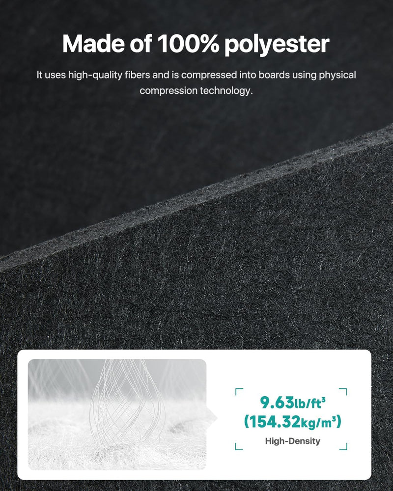 Akustikplatten Selbstklebend 12 Stück Schalldämmung Schallschutz Wand Hohe Dichte Polyester Akustikp