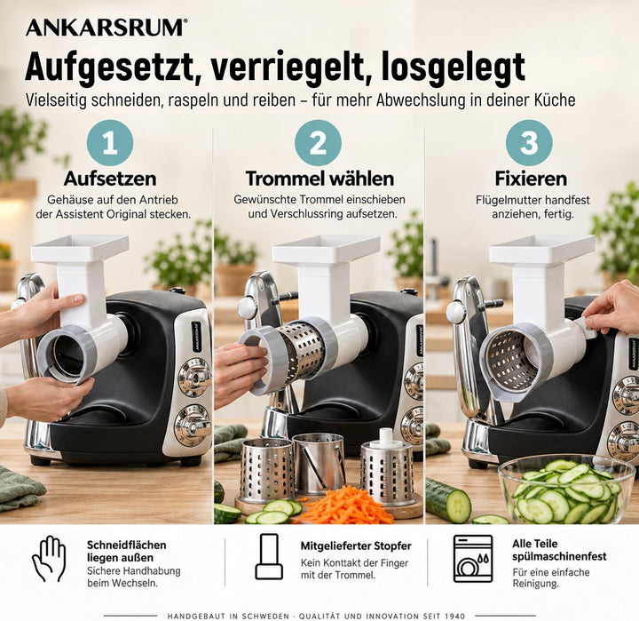 Ankarsrum Gemüseschneider inkl. 3 Trommeln, Gemüseschneider