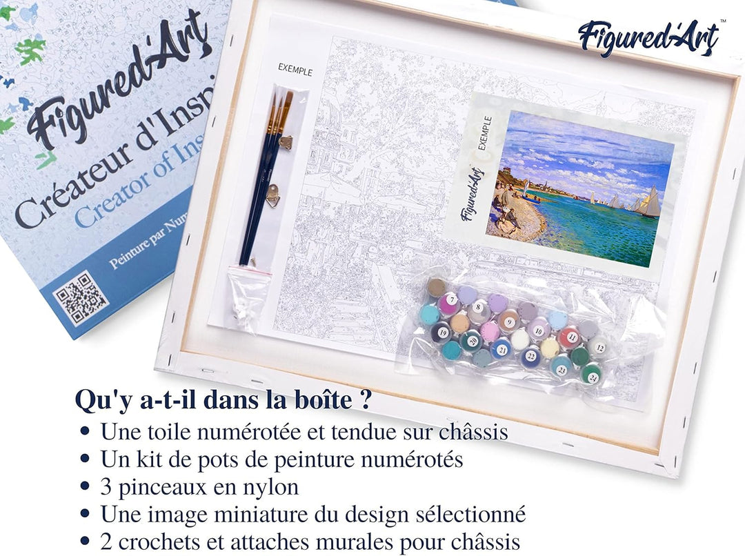 Figured'Art Malen Nach Zahlen Erwachsene Mit Rahmen Regatta bei Sainte-Adresse - Monet - Paint by Nu