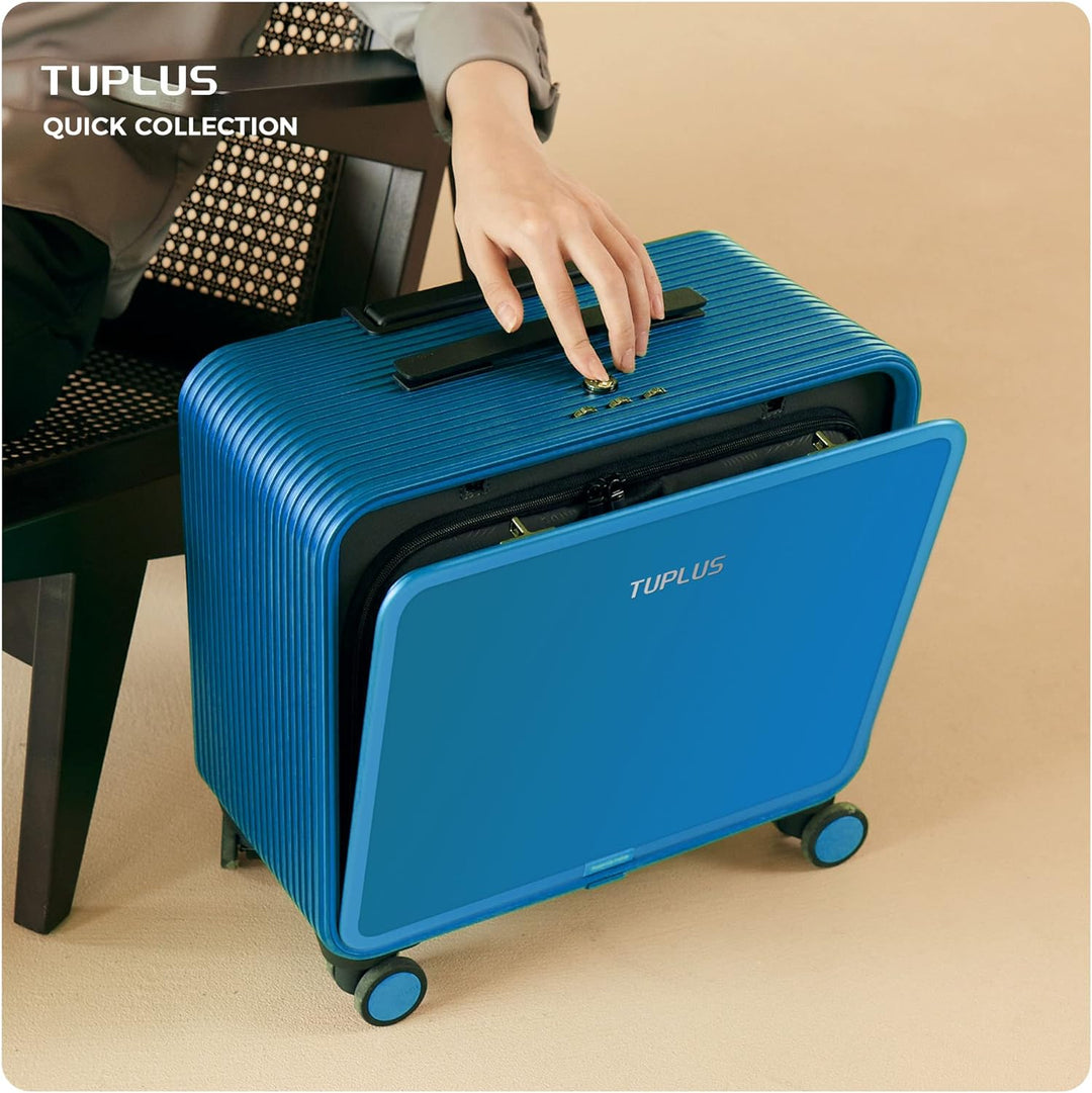 TUPLUS Koffer Aluminium Trolley Rollkoffer mit 4 Rollen Reisekoffer Handgepäck Hartschalenkoffer mit