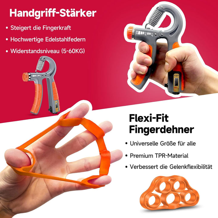 FitBeast Handtrainer Trainingsset (5-teilig), 2 Unterarmgriff Einstellbare Widerstand Handgreifer, F